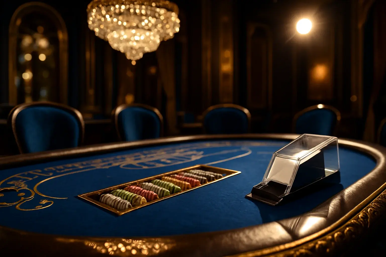 Hyperrealistic wide shot of premium live baccarat studio in the Philippines